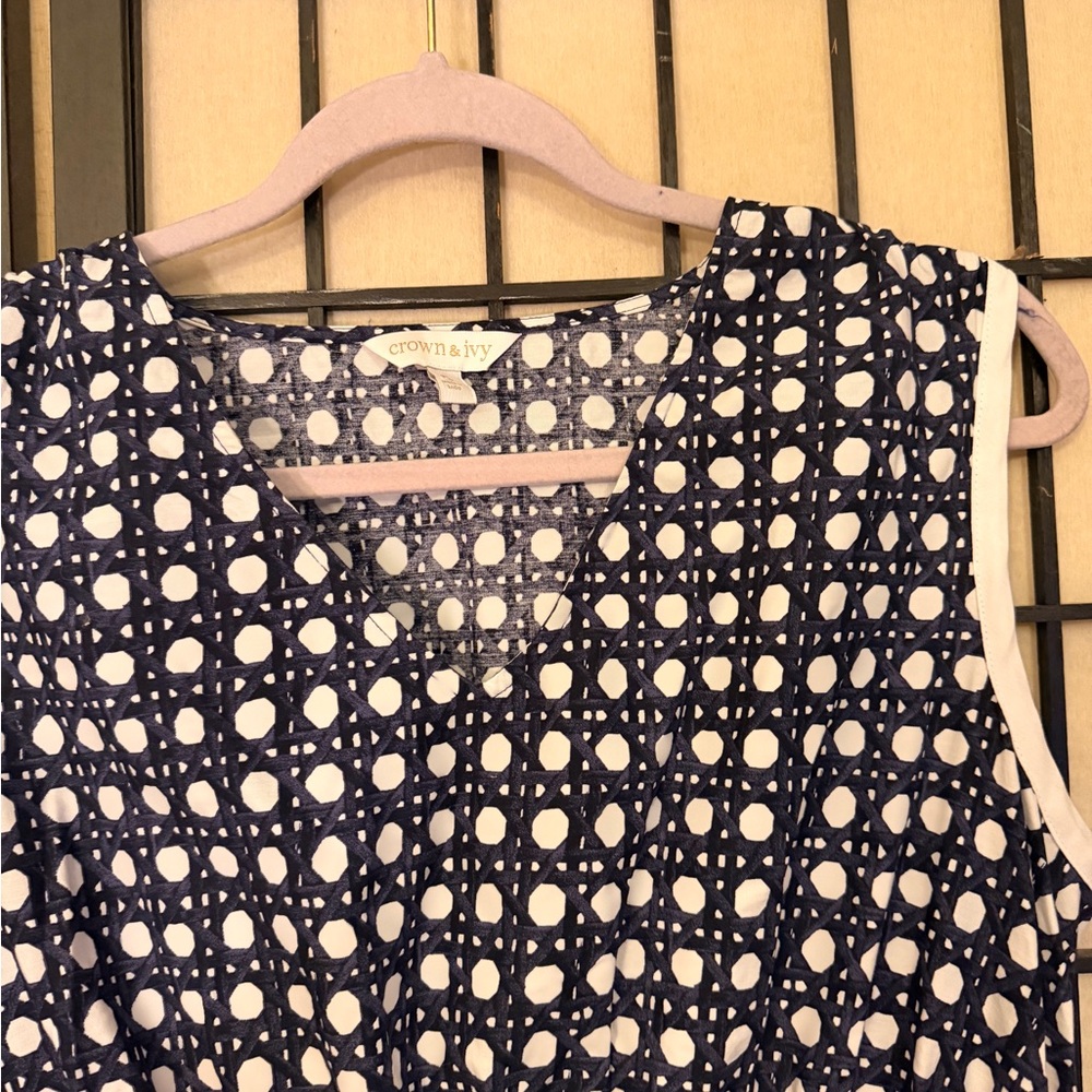 Crown & Ivy Navy and White Geometric Dress - Picture 4 of 7